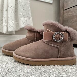 UGG Boot with Crystal Bow Detail